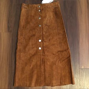 Zara brown suede skirt